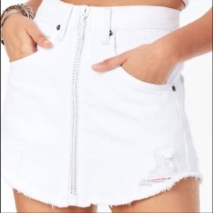 Carmar LF white denim zip up skirt